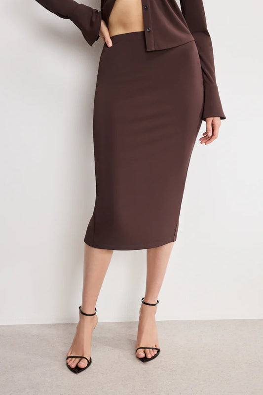 Matte Jersey Midi Pencil Skirt