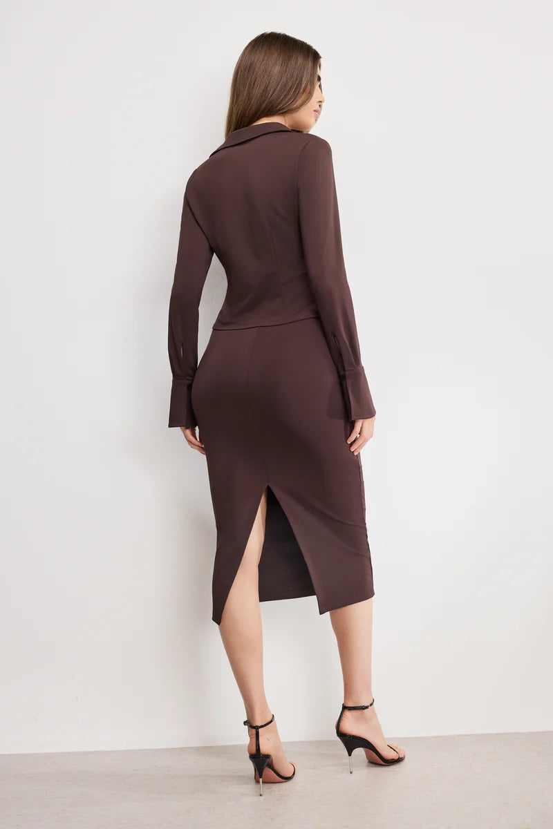 Matte Jersey Midi Pencil Skirt