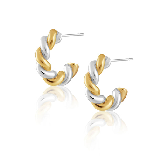 Sara Two Tone Twist Hoop