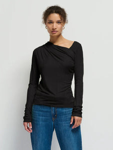 Tia Pleated Neck Top