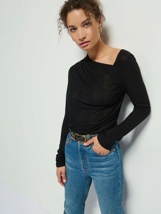 Tia Pleated Neck Top