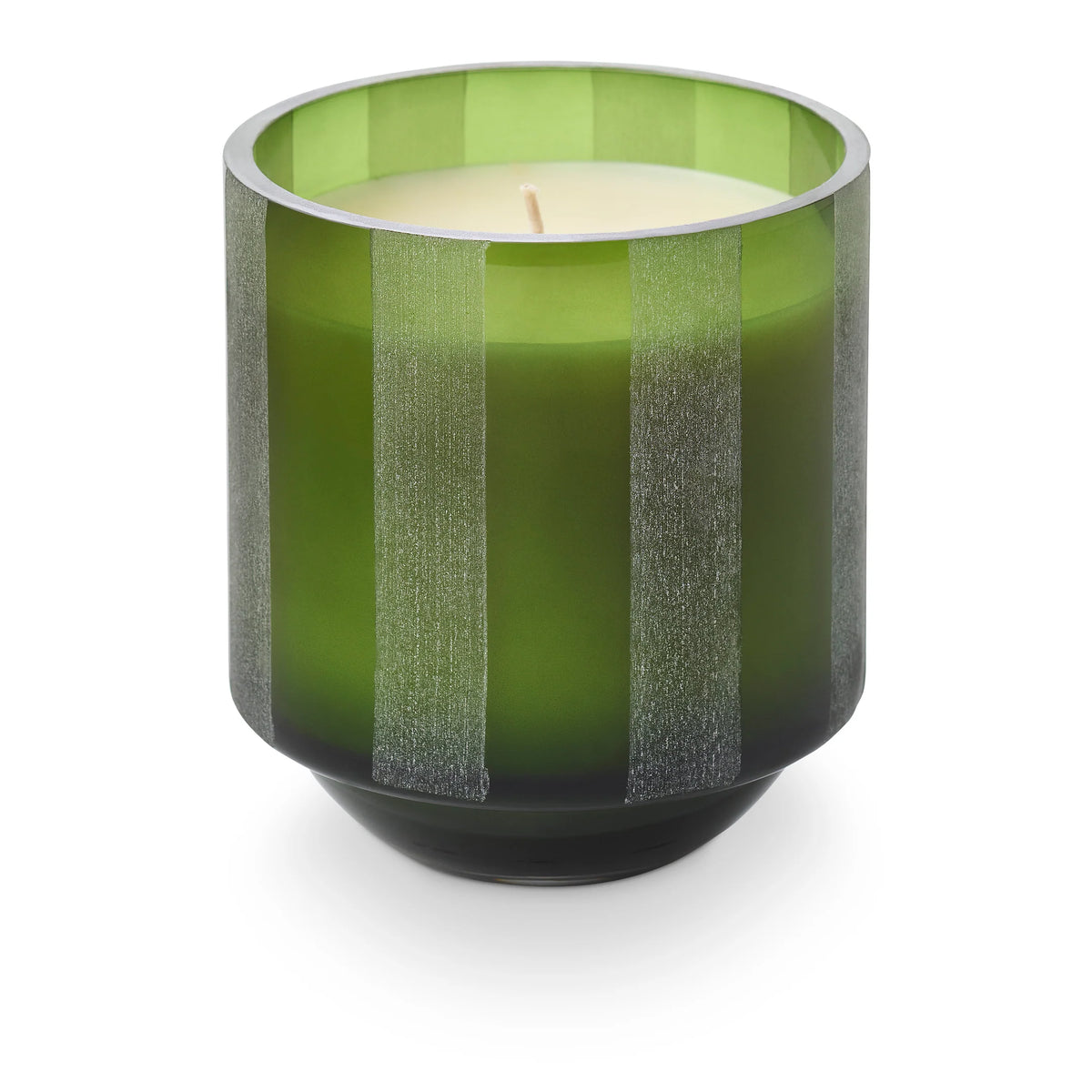 Etched Stripe Glass Candle