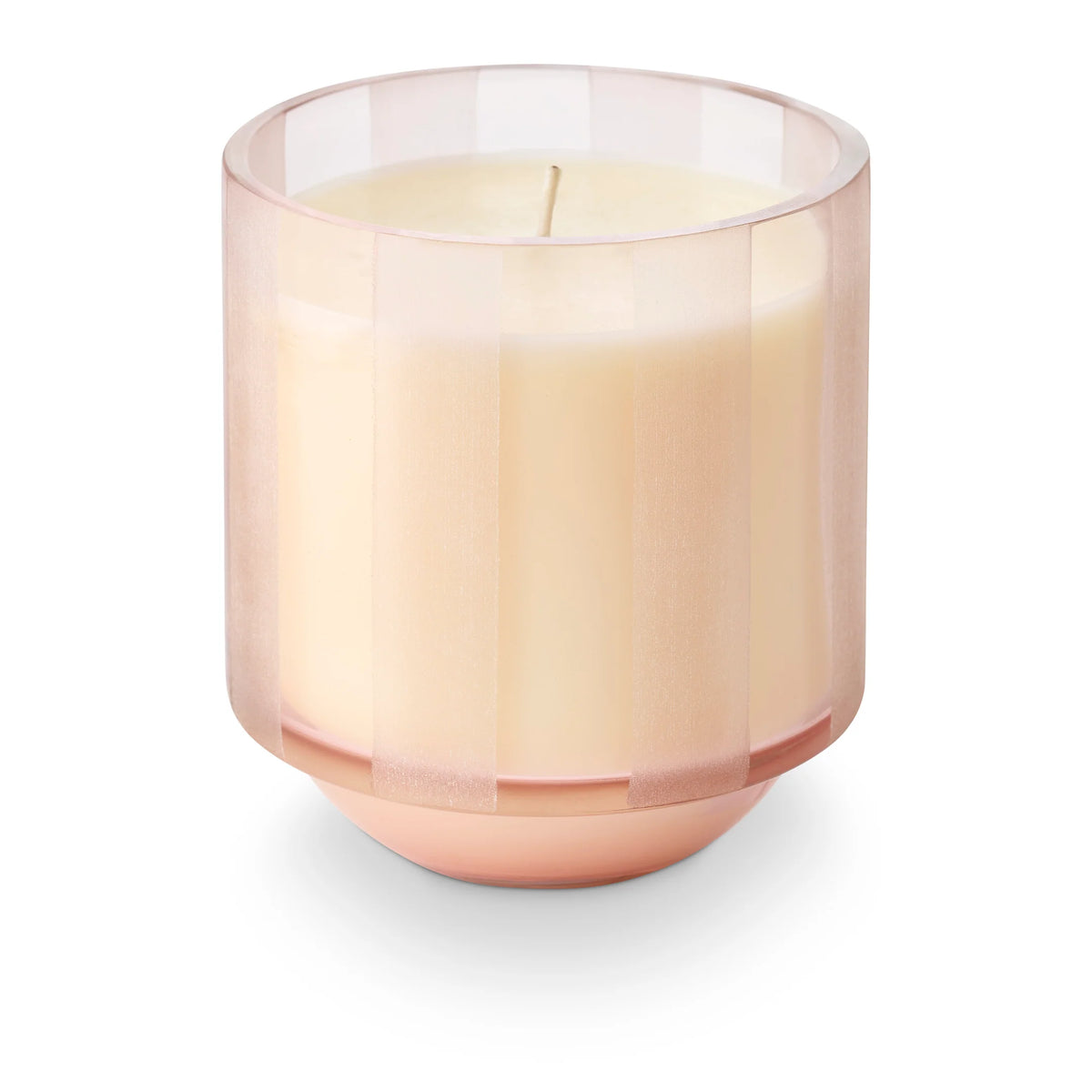 Etched Stripe Glass Candle