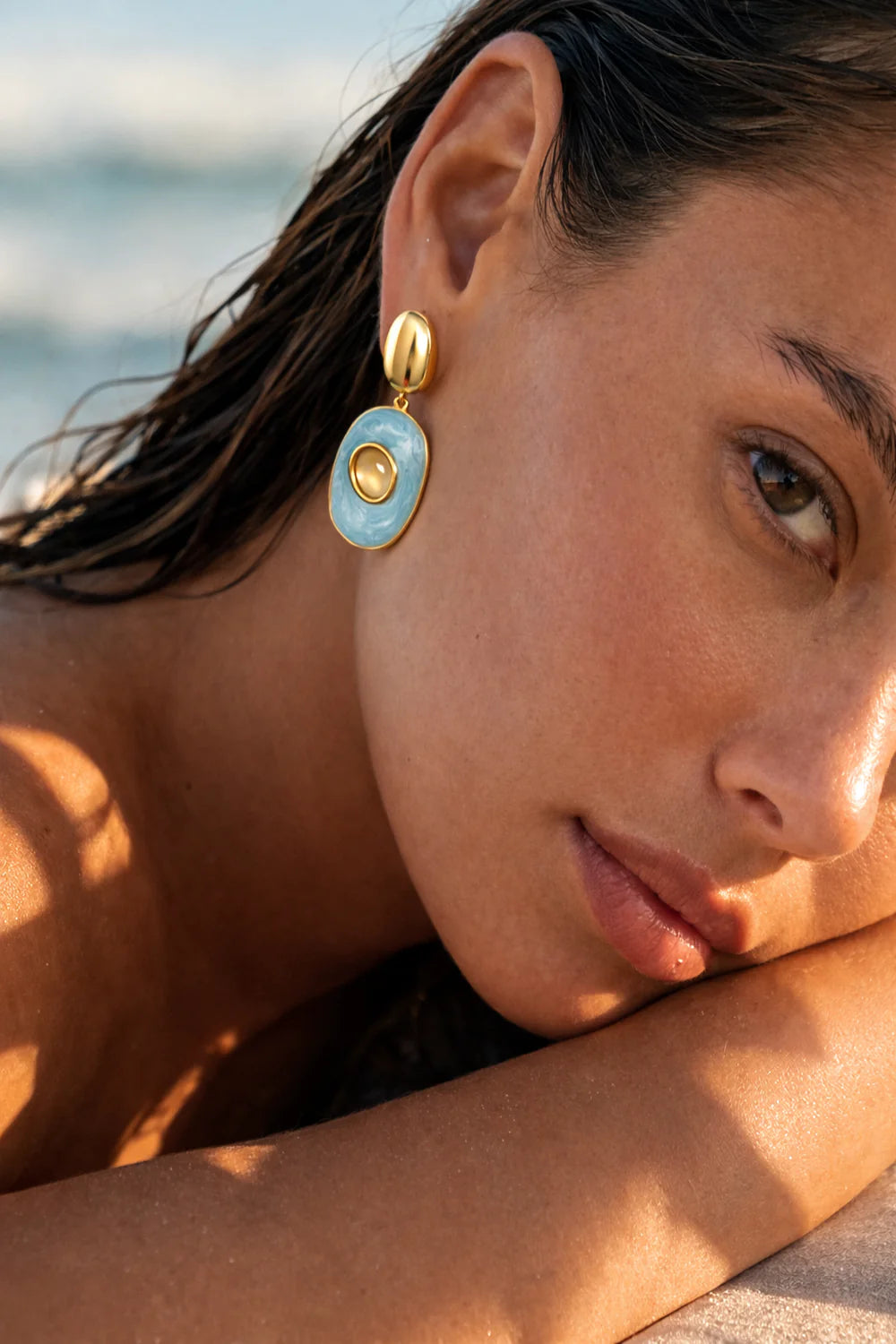 Glenda Blue Earring