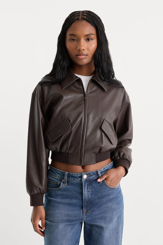 Better than Leather Cropped Bomber