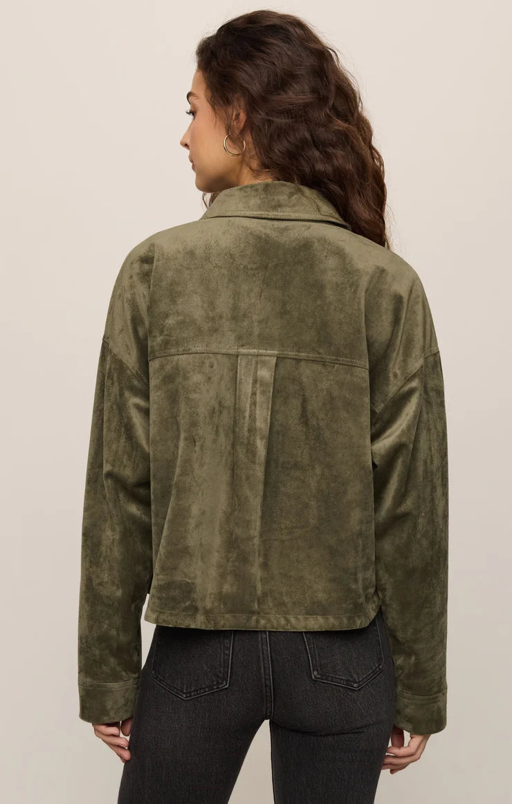 All Day Cropped Suede Jacket