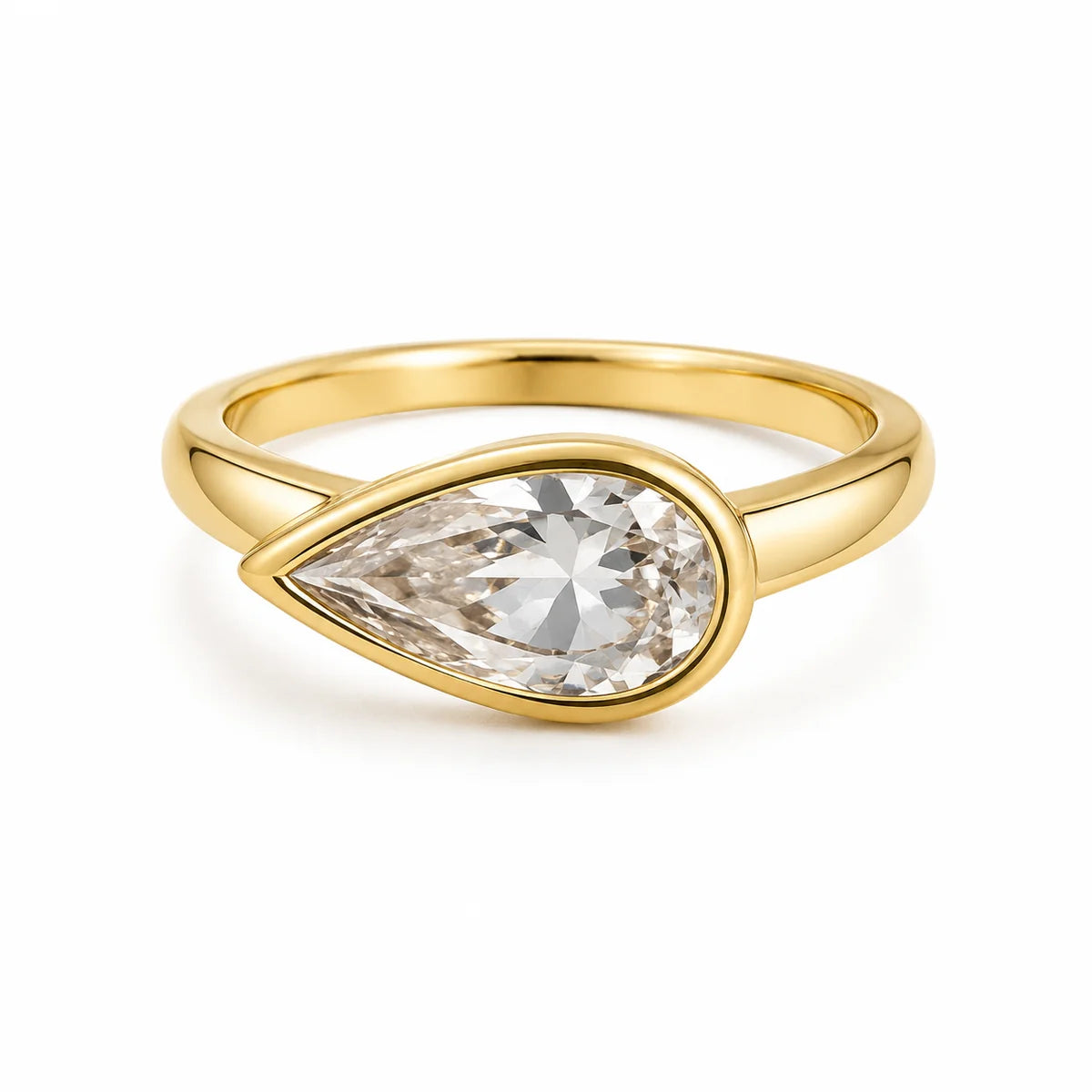 Pear Cut Bezel Ring